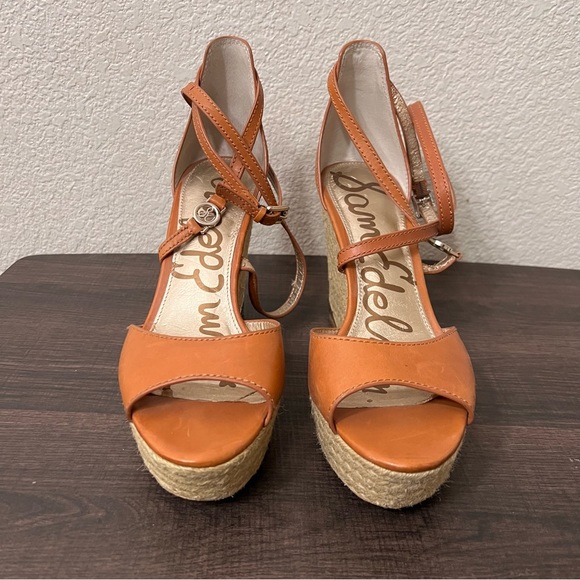 Sam Edelman Turner leather wedge espadrilles size 10 - Picture 6 of 15